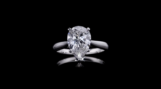 14K Pear Shaped Lab Grown Diamond Ring.