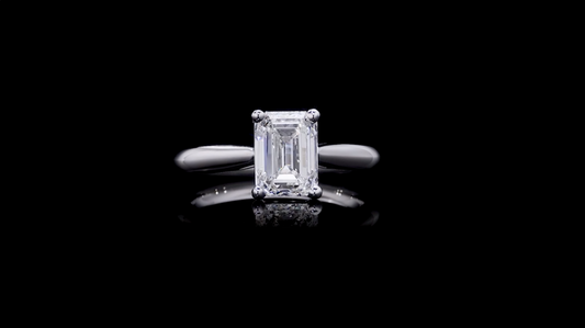 14K Emerald Cut Lab Grown Diamond Ring.